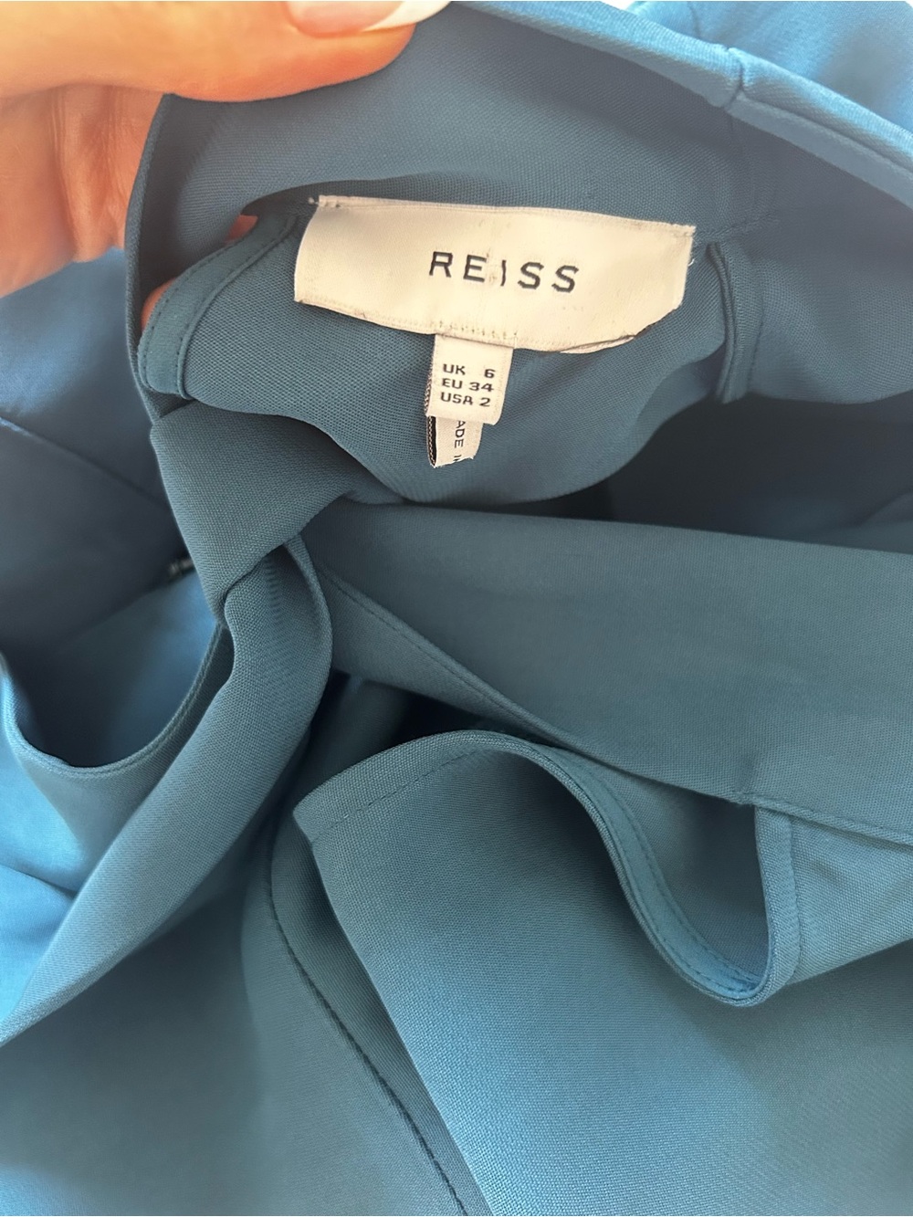 Reiss Livvy Sleeveless Teal Midi Dress with High Neck - Picture 8 of 9